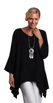 Chalet Silky Woven Ivy Tunic Black