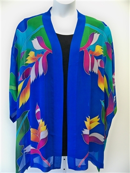 Royal Birds Of Paradise  Silk  Kimono Jacket