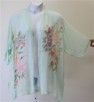 Pastel  Floral  Silk  Kimono Jacket