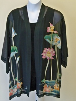 Lotus Pond  Silk  Kimono Jacket