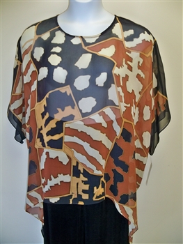 Sterling Styles Animal Textile Art Wear Silk Tunic