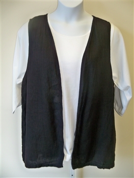 Liz & Jane Black Linen Vest
