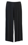 Fenini Black  Rayon Jersey Knit Wide Leg Crop Pant