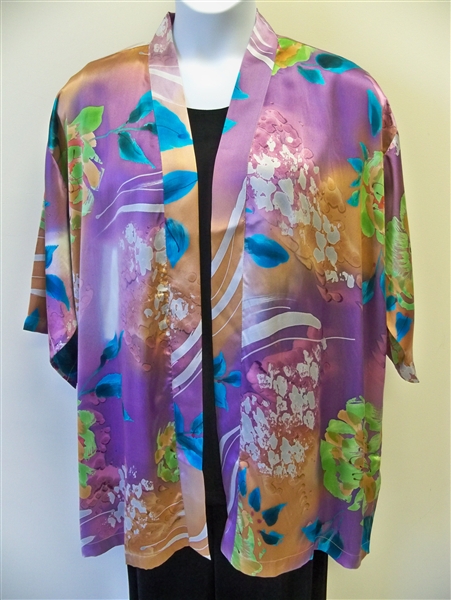 Satin Silk Kimono Jacket Plus Size